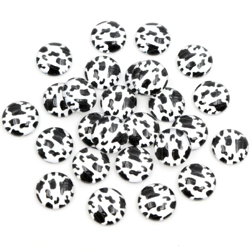 Vendita calda 8 millimetri 10mm 12mm Nebulosa del Leopardo Handmade Cabochons di Vetro Del Modello A Cupola Accessori Dei Monili Forniture