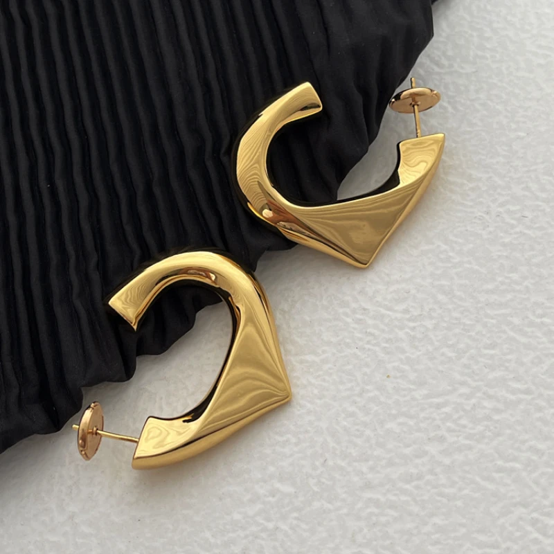 Fashion Jewelry European and American Design Irregular Gold Color Earrings For Women Party Gifts Vintage Temperament Accessories