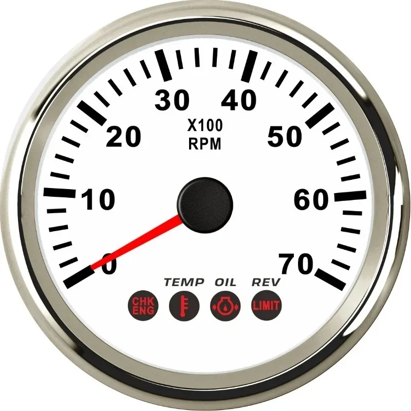 7000 RPM Engine Tachometer Oil Temp Pressure Gauge Failure Alarm Monitoring Meter
