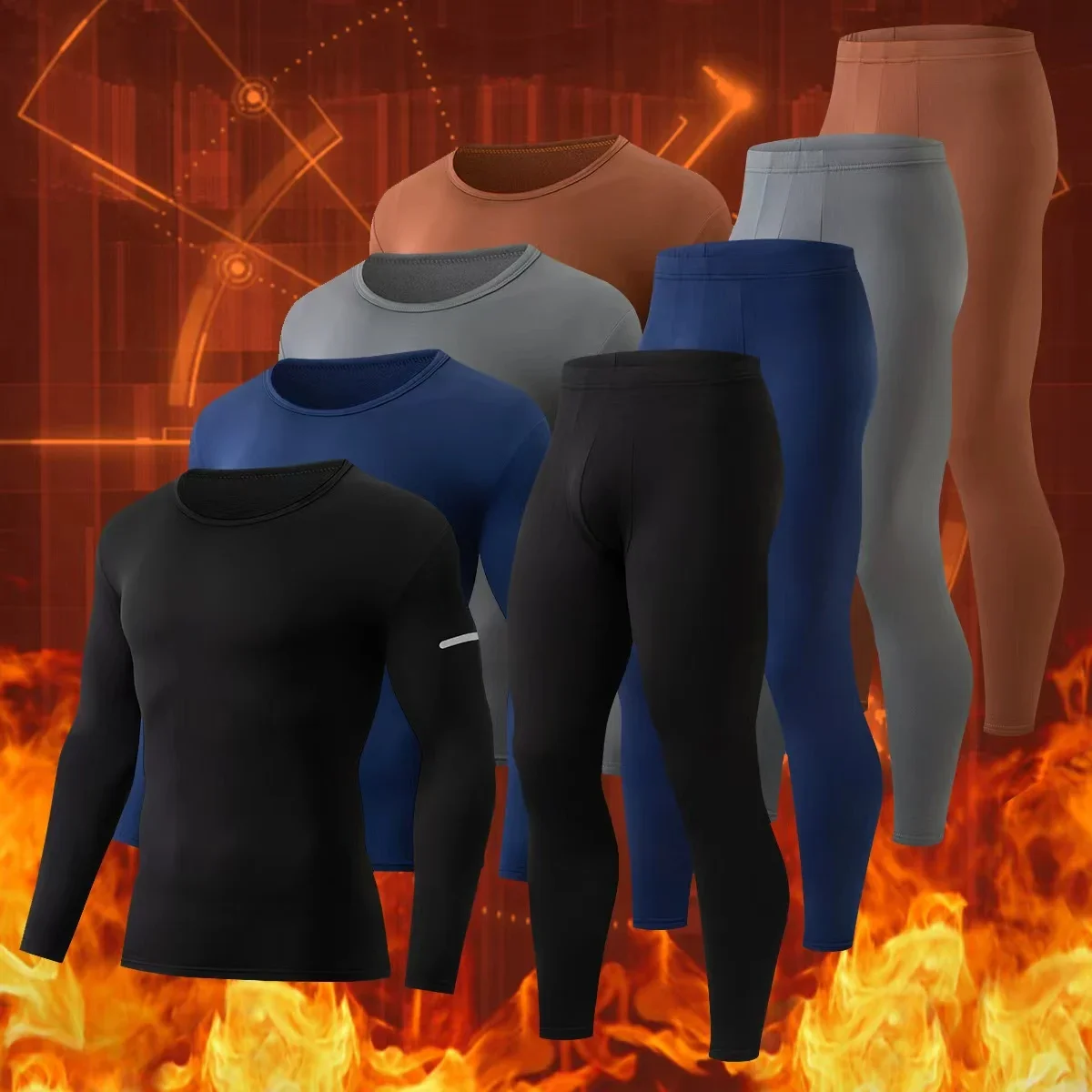 2-piece Autumn and Winter Men's Casual Versatile Warm Suit Plus Size Comfortable Sports and Fitness Training Base Underwear Set