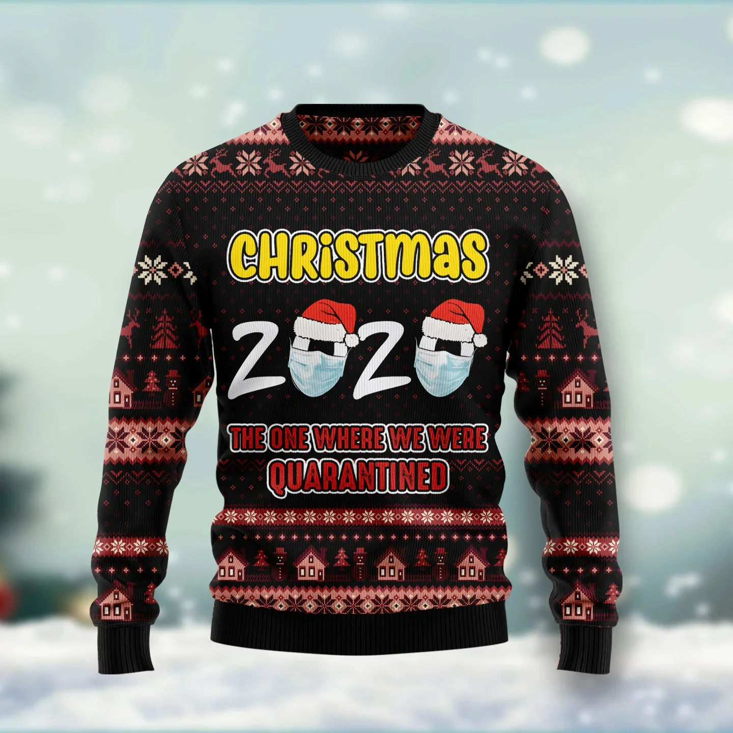 

Merry Christmas Moose Bear Pattern 3D Printed Men's Ugly Christmas Sweater Winter Unisex Casual Warm Knitwear Pullover MY52