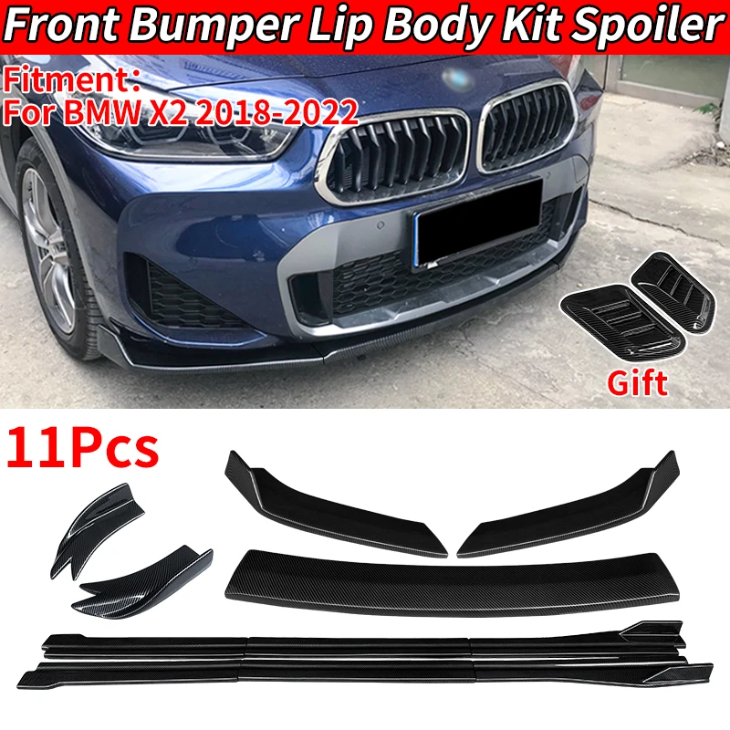 

For BMW X2 2018-2022 Car Exterior Accessories Front Bumper Splitters Lip Body Kit Spoiler Side Skirts Extensions Rear Wrap Angle