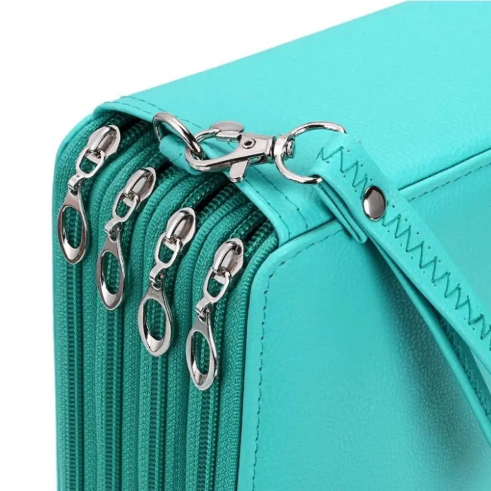 

200 Holes Colored Lead Pencils Storage Bag Stationery Portable Large Capacity Case Holder Waterproof PU Leather Student Pen Case