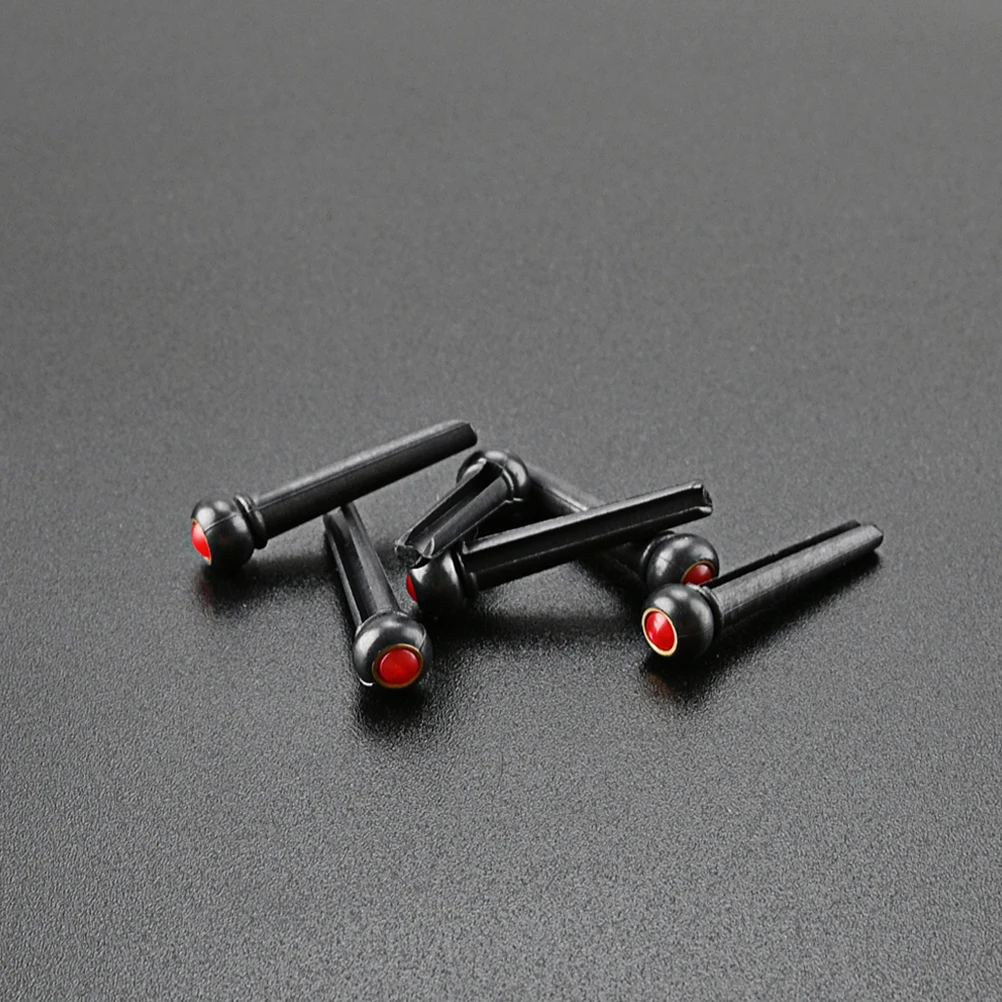 

6 Pcs Acoustic Guitar Bridge Replacement String Nails Pegs for Parts Black Accessories