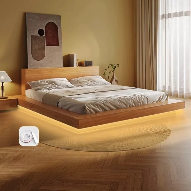 

Современная кровать-платформа в японском стиле татами 150x200 см, размер King/Queen, односпальная/двуспальная, мебель для спальни, деревянная кровать King Size с изголовьем