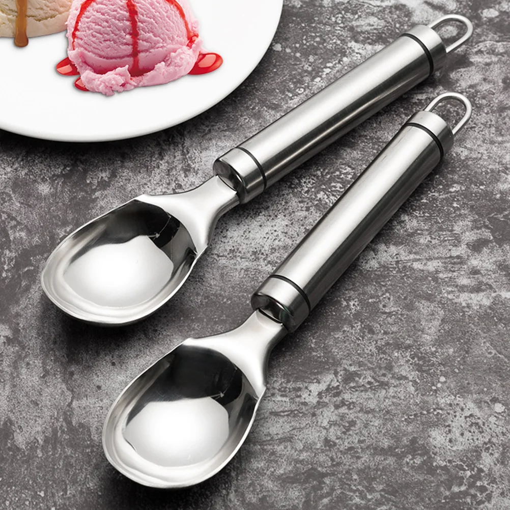 

1Pcs Stainless Steel Ice Cream Scoop Ergonomic Handle for Hard Desserts Fruit Salad Dessert Spoon Kitchen Tool