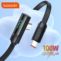 Toocki PD 100W 90 Degree USB Type C Cable to USB C Fast Cahrging for Macbook Xiaomi Huawei OPPO Samsung Huawei Display Cable