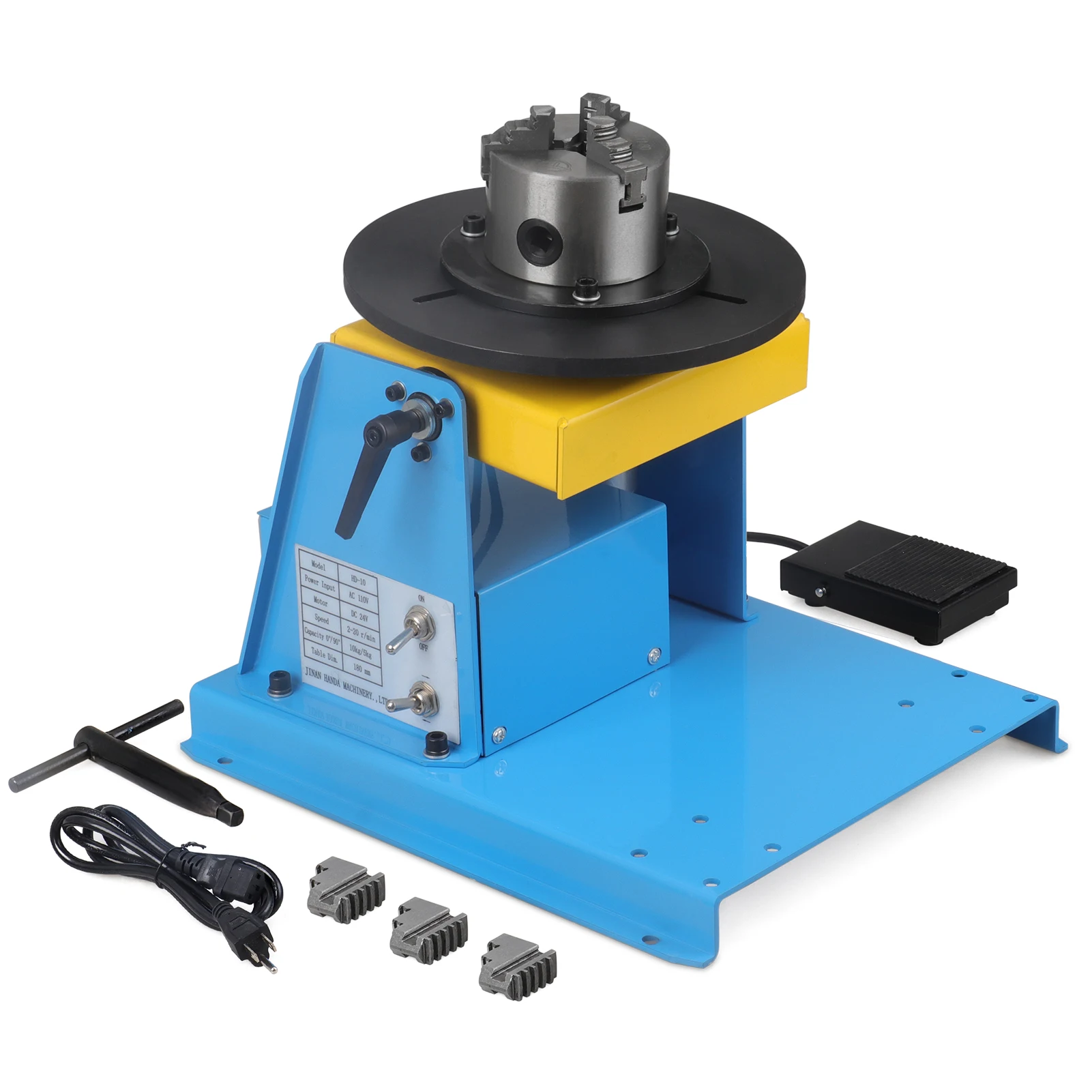 10KG Rotary Welding Positioner With 80 chuck Turntable Table High Positioning Accuracy Suitable for Cutting, Grinding, Assembly