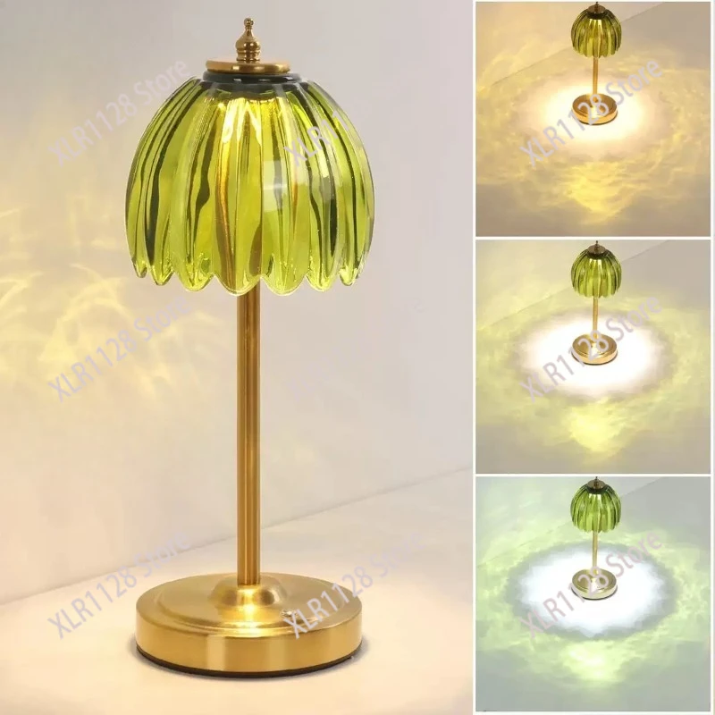 

Fashion Crystal Decorative Table Lamp LED Bedside Night Light Luxury INS Style for Bedroom Living Room