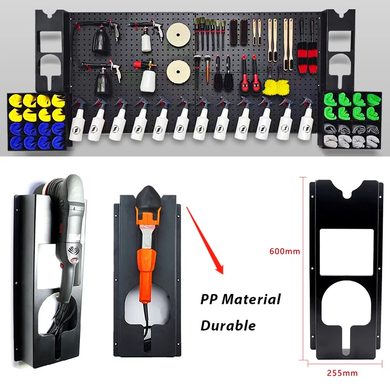 Wall-Mounted Board Tool Organizer Workshop Storage Sprayer Bottle Rack Polisher Holder Mat Clip No Rust Panel Water Gun Hanger