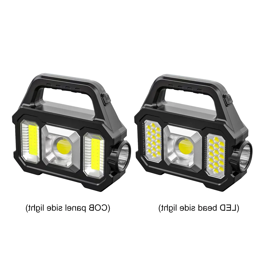 

6 Gears Rechargeable Flashlight Waterproof Torch Light Portable Powerful Lantern Solar USB Charging for Outdoor Accessories