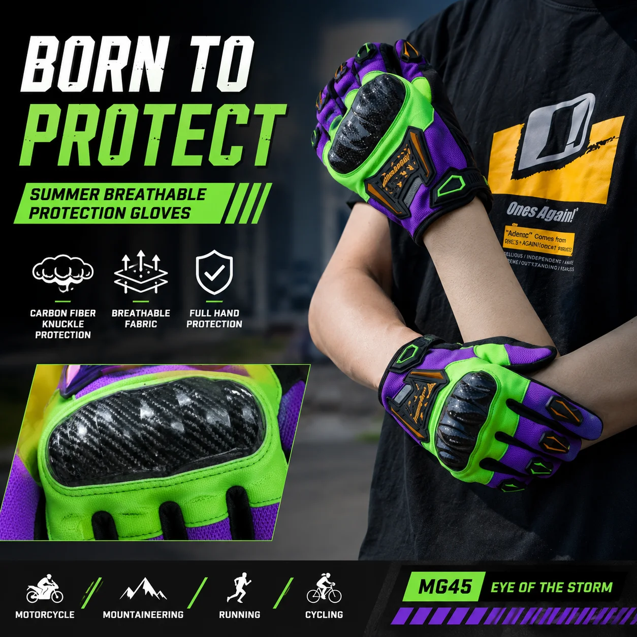 

Motorcycle Riding Gloves Summer Carbon Fiber Protective Breathable Touch Screen Anti Slip Motorbike Racing Gloves Men Women