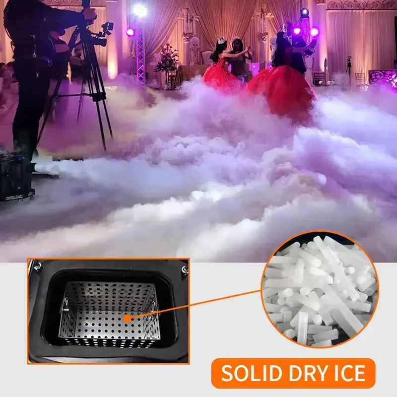 Butoy 3500W Dry Ice Fog Machine Low Lying Cloud Ground Heavy Smoke Wedding Machine for DJ Disco Stage Show Party Dance Events