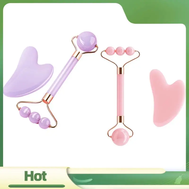 ลูกกลิ้งนวดหน้าสองหัว N95R เรซิ่น สำหรับดูแลดวงตา ยกกระชับใบหน้า กระดานขูดหน้า สปา เครื่องมือดูแลผิวหน้า