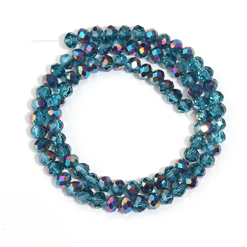 3 4 6 8 10mm Facet Kristal Kralen Pauw Blauw Glas Abacus Losse Kralen Voor DIY Sieraden Maken Armbanden ketting Accessoires