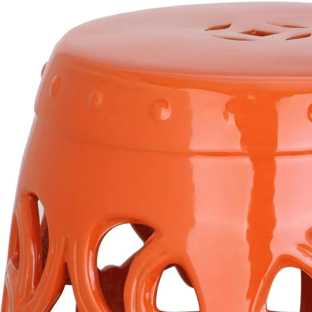 Decorative Garden Stools Imperial Vine Ceramic Decorative Garden Stool, 0, Orange