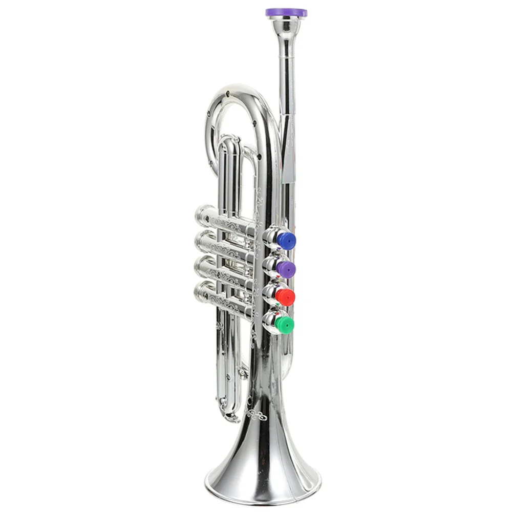 

Kids Simulation Trumpet Musical Instrument Educational Learning Plaything Smooth Safe Plastic for Early Development Creativity