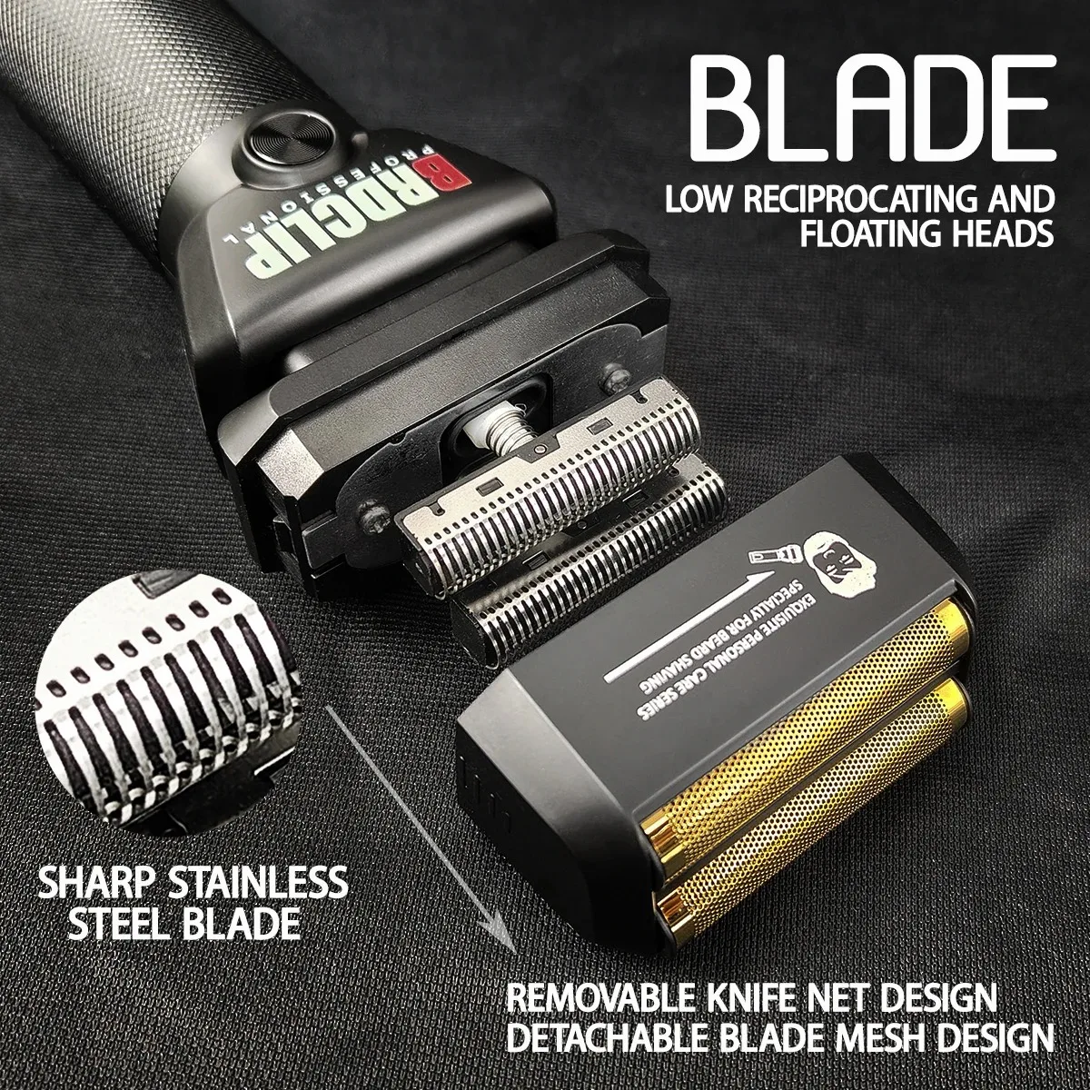 Reciprocating Shaver Men's Home 5-Knife Mesh Whitener LCD Digital Display Beard Trimmer Haircut Machine BRDCLIP FK705