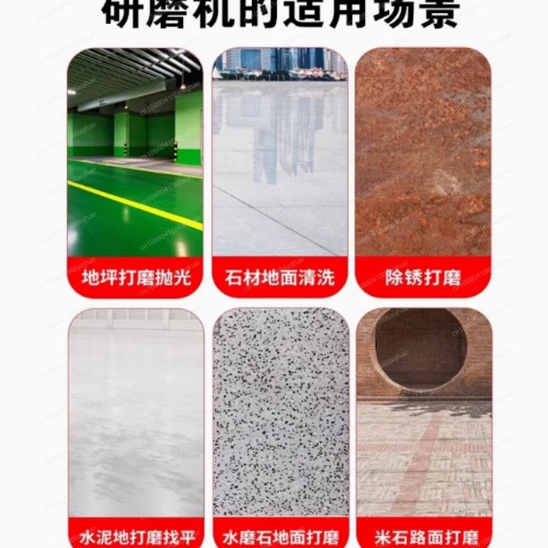 Dust-Free Handheld Triple Head Grinder, for Concrete Wall & Cement Floor Polishing, Efficient