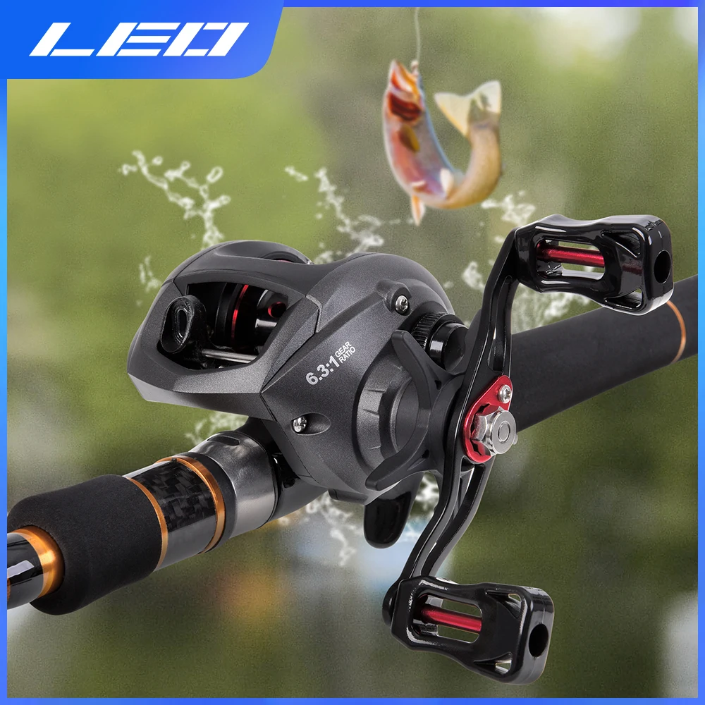 LEOFISHING CNC Baitcast Reel High Speed Fishing Reels Bait Finesse System 8KG Max Drag 10BB+1RB 6.3:1 Fishing Goods Accessories