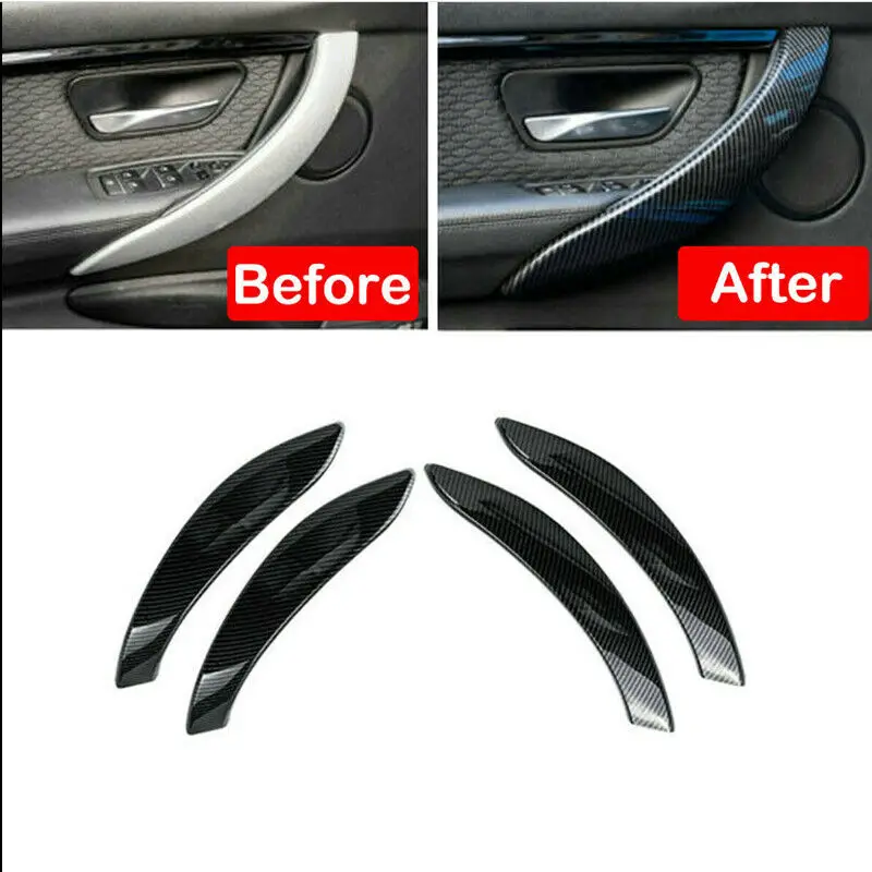 

4pcs Carbon Fiber Style Interior Door Handle Cover Trim Fit For 2013-2018 BMW F30 320i 328i