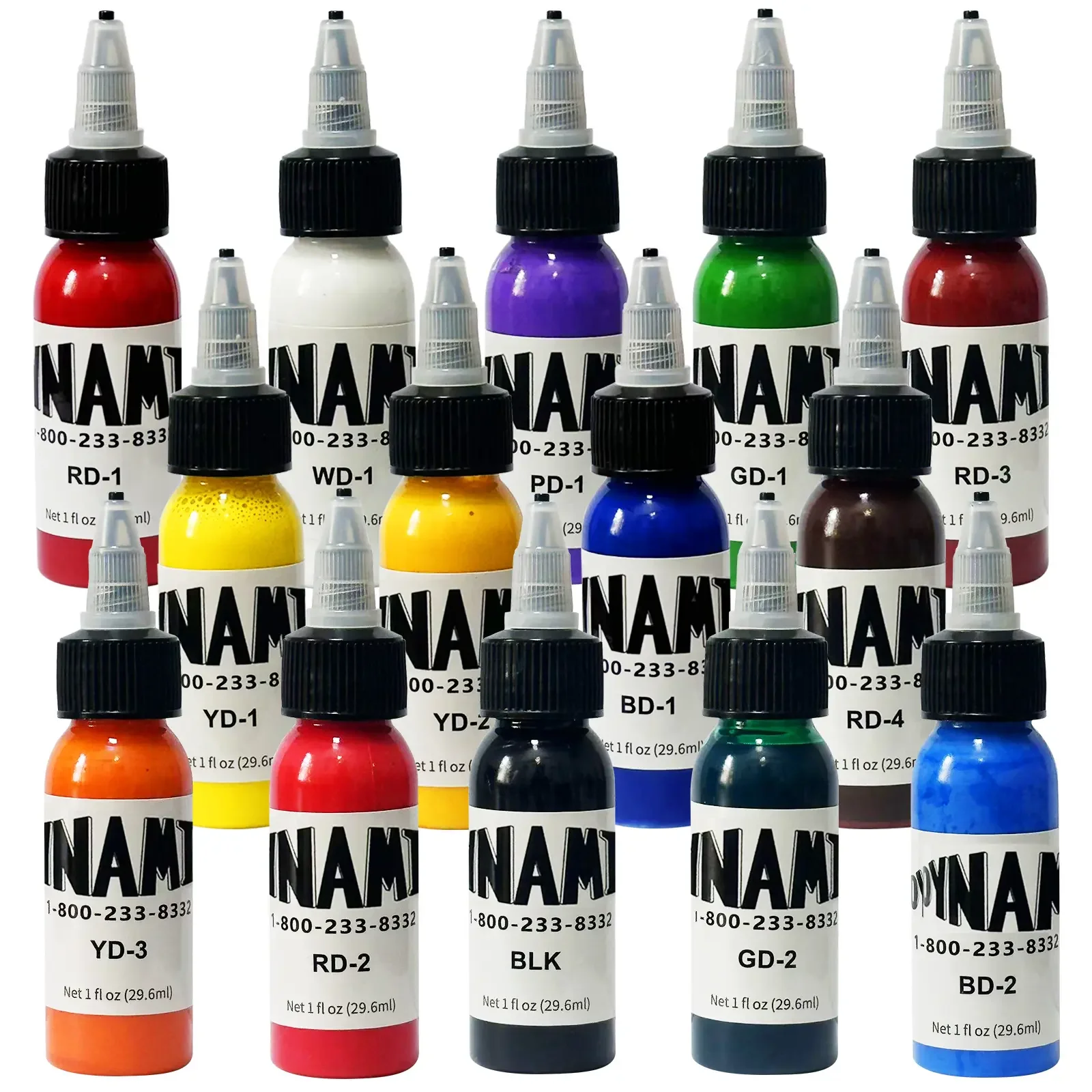 

Профессиональный набор чернил для татуировок - 14 ярких цветов (30 мл/1 унция в каждой бутылке), высокопигментированные, веганские и стерильные чернила для татуировок для художников