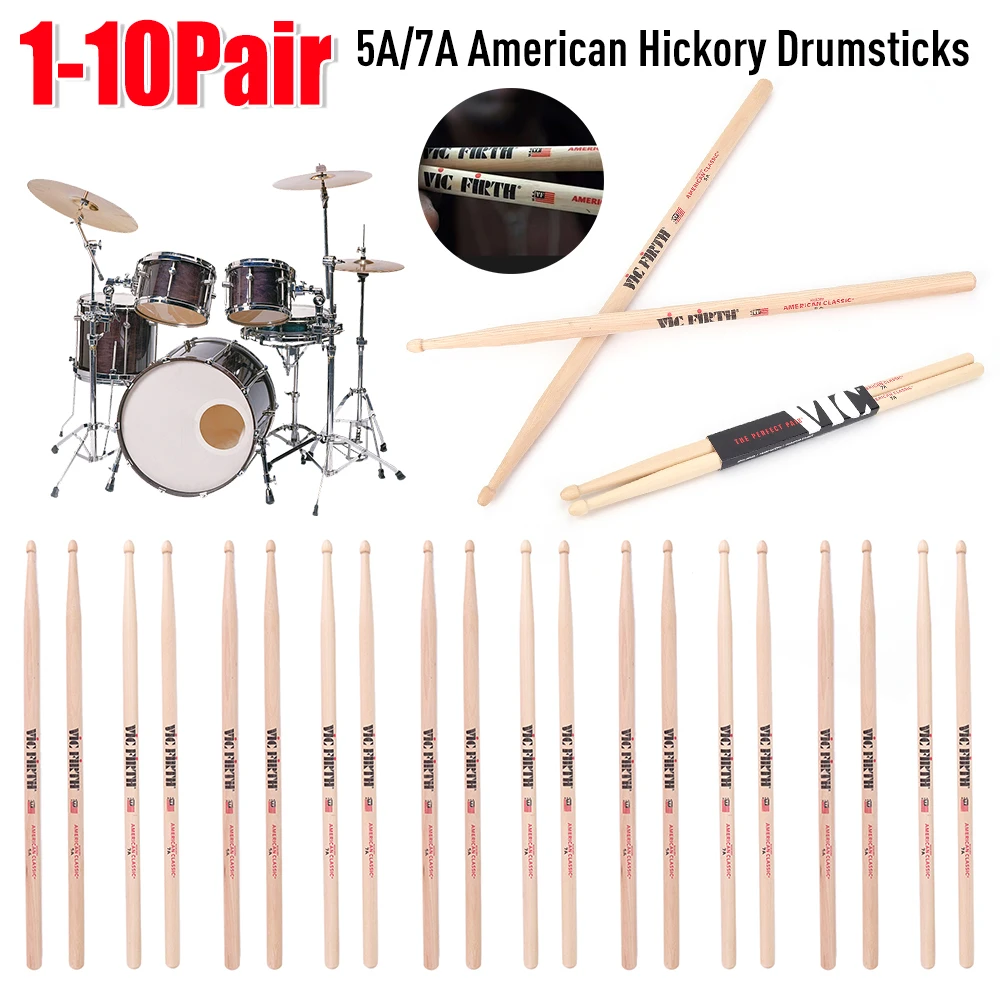 

1-10Pairs 5A/7A Drumsticks Wood Tip Drumsticks Mallets Jazz Drum Sticks Beginners Drum Sticks For Acoustic/Electronic Drums 2025