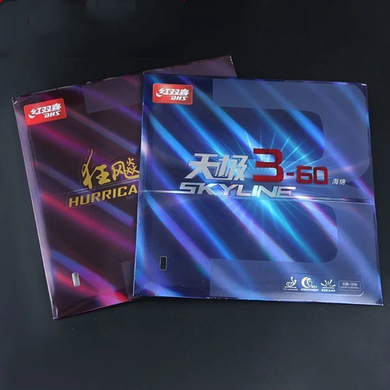 

DHS Hurricane 3-50 / SKYLINE 3-60 Pips-In Table Tennis Rubber (Control / Loop) Original DHS Ping Pong Sponge