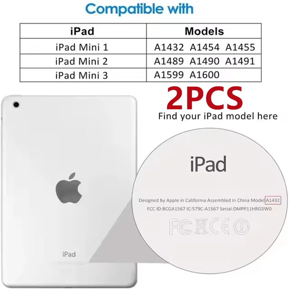 2 Stück 9H gehärtetes Glas Displayschutzfolie für iPad A16 10.2 9.7 10. 5 10.9 Pro 11 iPad 10 9 8 7 6 5 Air 4 3 2 Mini 2020 2021 2022