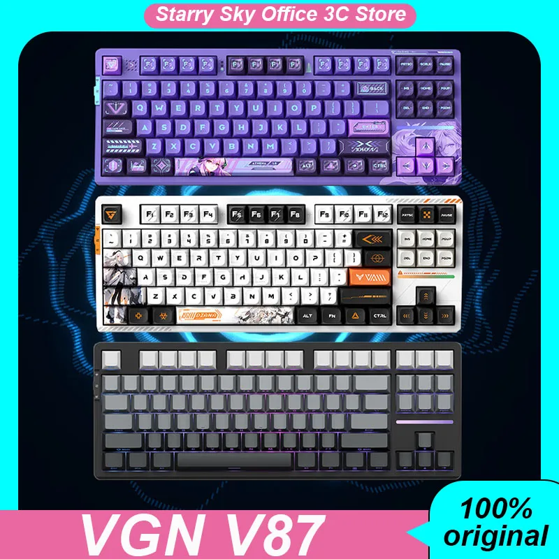 VGN V87 Mechanical Keyboard Wireless 2.4G Bluetooth Three-Mode 87Keys Hot Swap PBT keycap RGB Game keyboard PC accessories gifts