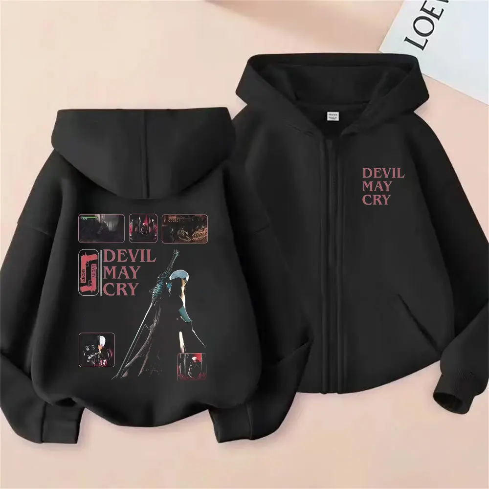 

Game Devil May Cry Vergil Graphic Zipper Hoodie Men Women Cosplay Otaku Lovers Zip Up Jacket Unisex Oversized Zip Up Sweatshirt