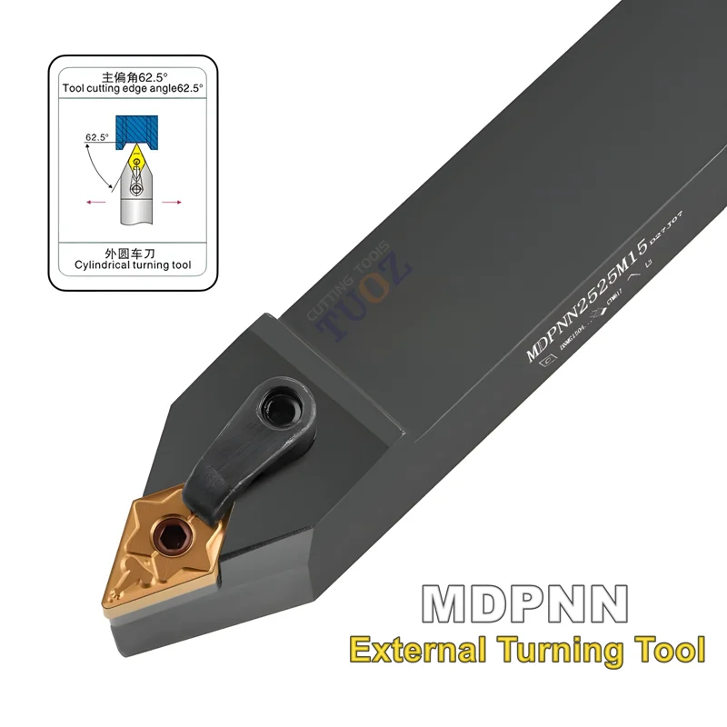 

TUOZ MDPNN Внешний токарный инструмент 62,5 градусов 1616H11 2020K11 2525M15 3232P15 Держатель с ЧПУ Токарный станок DNMG 1504/1506 Вставки