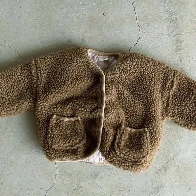 

Girls Outdoor Windproof Baby Winter Clothes 2025 Autumn Winter Plush Baby Coats Baby Thicken Lamb Plush Cotton Jacket For Boys