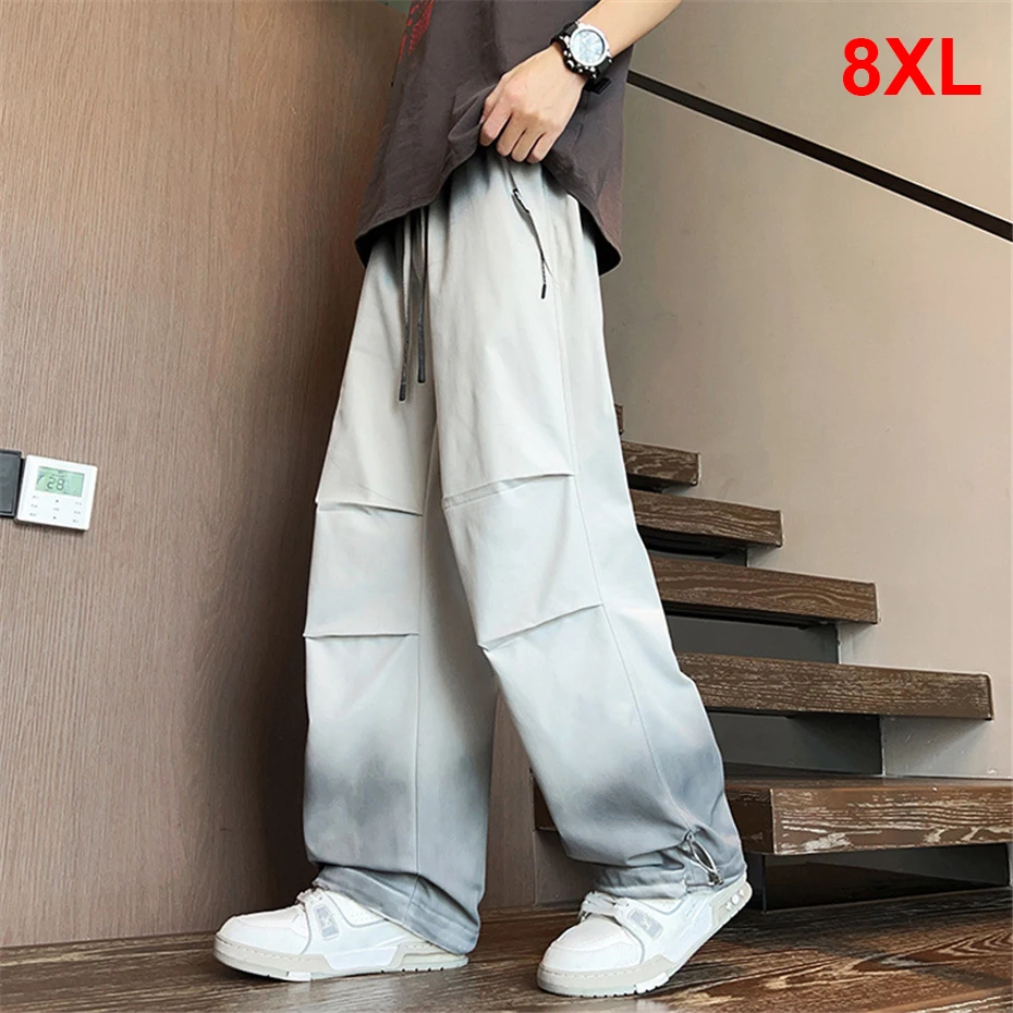 

Vintage Gradient Cargo Pants Men Plus Size 8XL Straight Pants Fashion Casual Loose Trousers Male Big Size 8XL