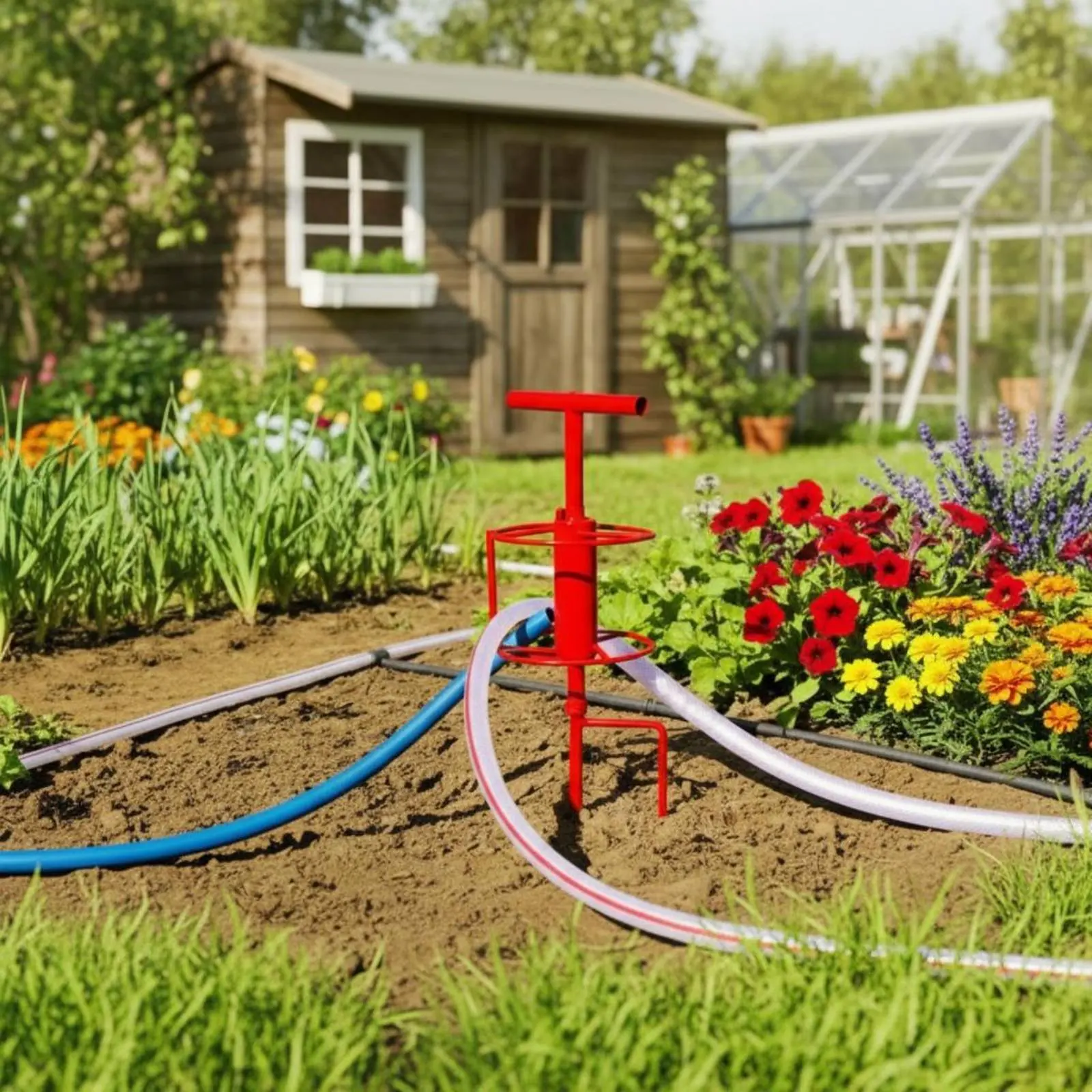 Farmland Water Pipe Turning Tool High Strength Irrigation Hose Corner Wheel Rotating Hose Guide Stake Anti-Rust for Garden
