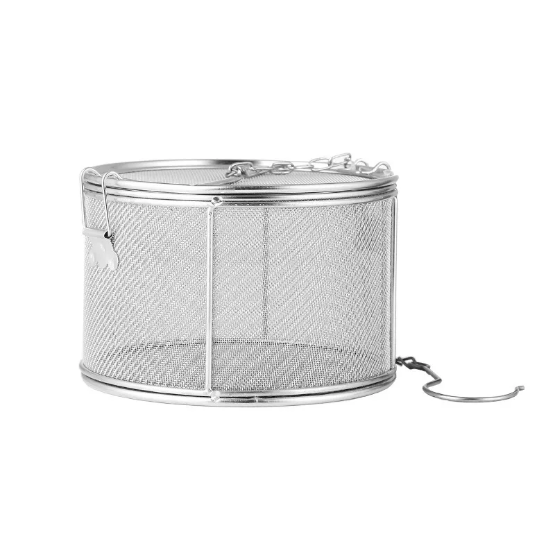 big 304 Stainless Steel Seasoning Bag Gravy Soup Taste Spice Box Basket Brine Hot Pot Slag Separation mesh Colander Strainers