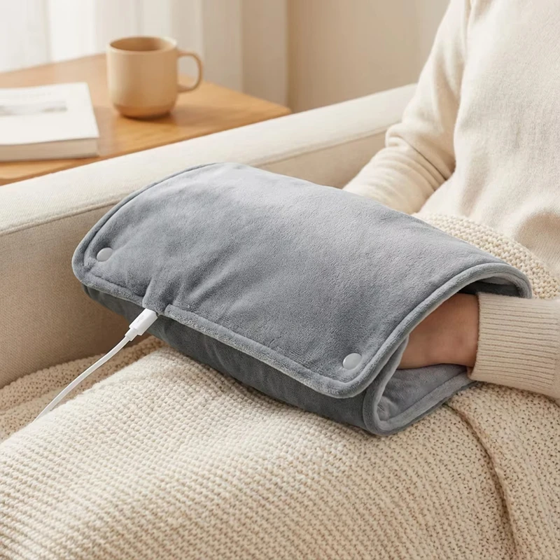 USB Thermostatic Hand Warmer Short Velvet Fabric Warm Hands And Legs Shawl for Winter Office And Home Use Heating Blanket