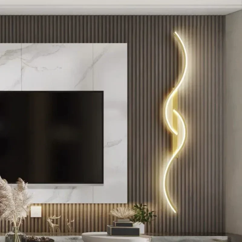 

LED modern minimalist wall lamp 60/80/100CM intelligent remote control adjustable color bedroom bedside living room wall lamp