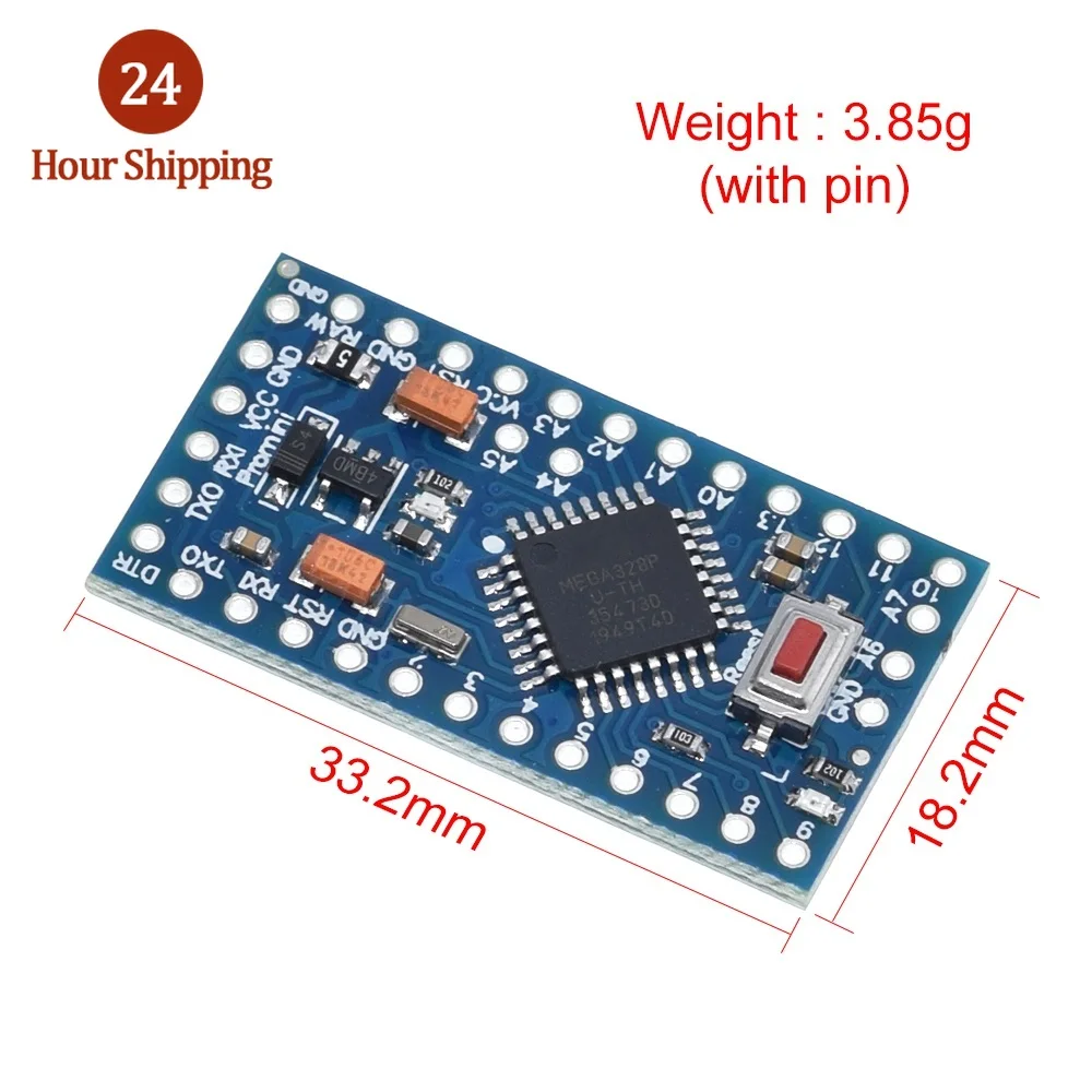 Pro mini Atmega328P Pro Mini 328 Mini ATMEGA328 3.3V 8MHz 5V 16Mhz Ch340g CP2102 FT232RL driver for Arduino Compatible Nano