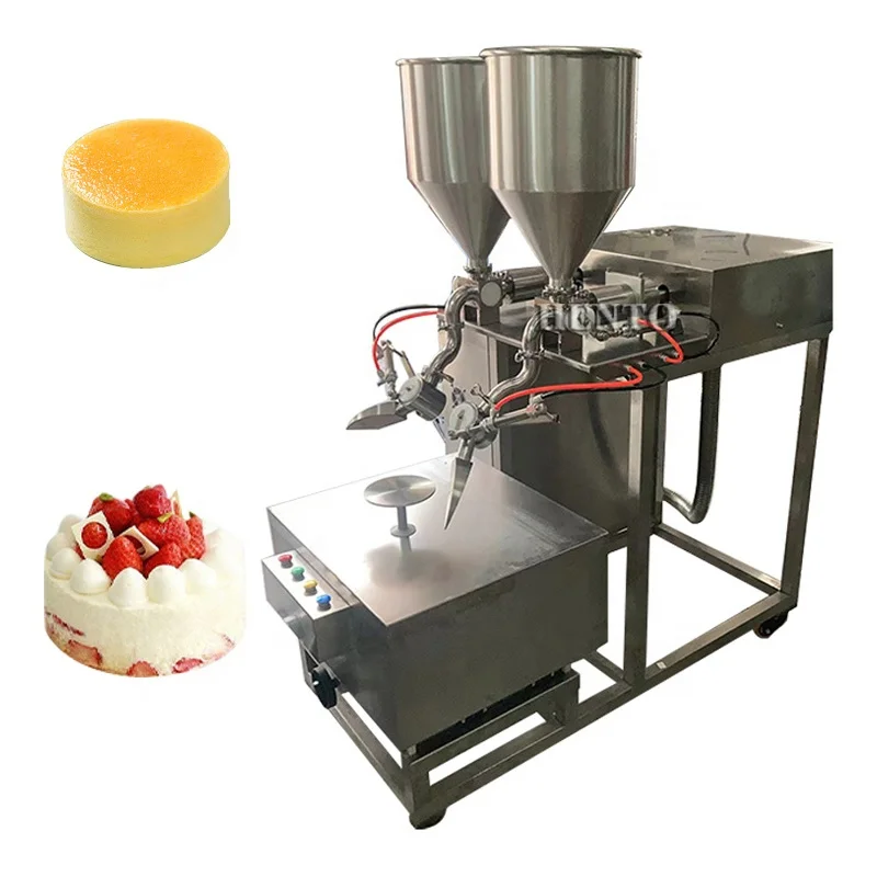 Commercial Electric Cake Cream Coating Decorating Machine / Birthday Cake Making Machine