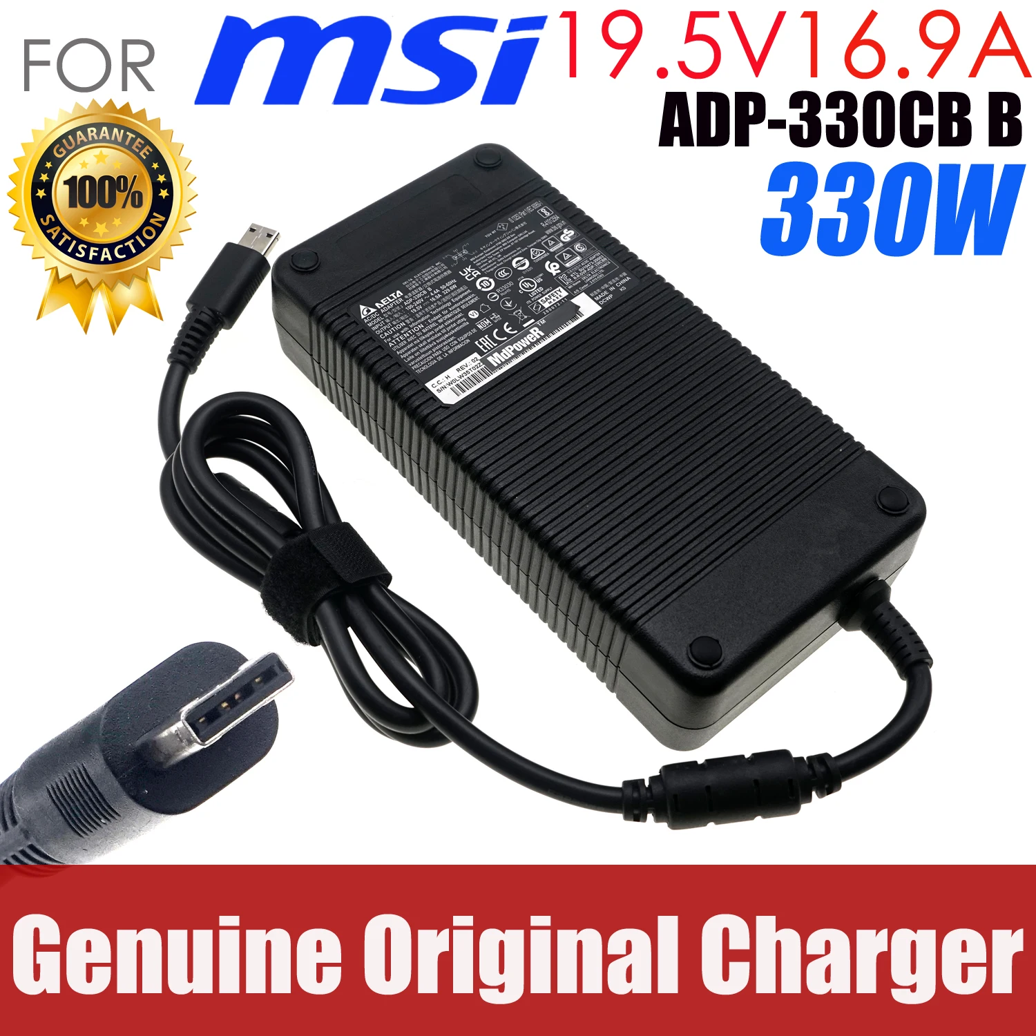 

Genuine DELTA ADP-330CB B 19.5V 16.9A 330W AC Adapter Charger For MSI GT77 GE76 GE77HX 12UH 12UGS Gaming Laptop Power Supply
