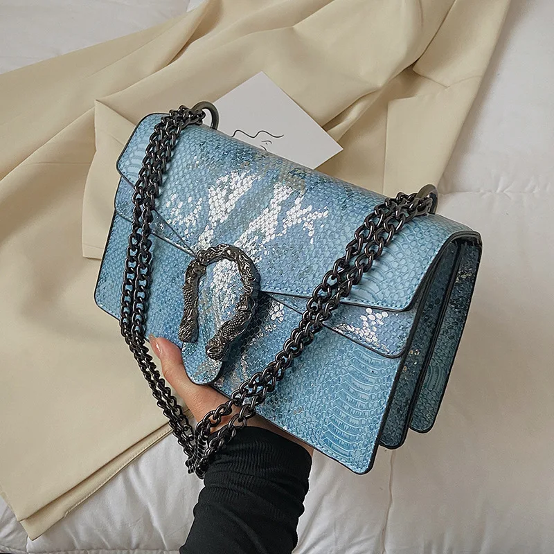 

Vintage Serpentine Square Bag 2024 New High Quality Women's Bags Shoulder Fashion Chain Crossbody Bag for Women