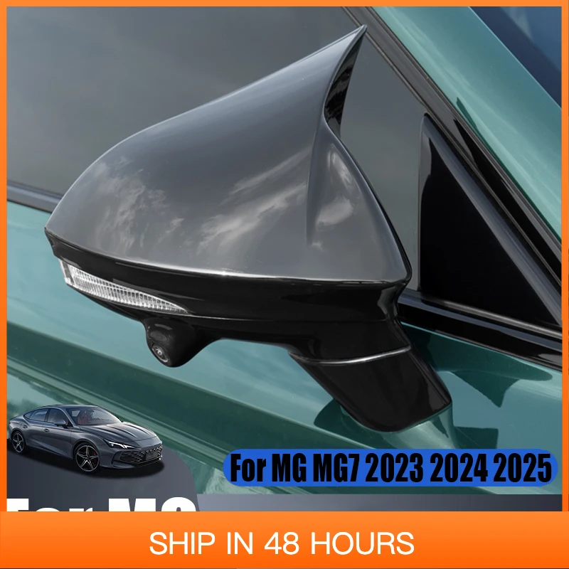 

New For MG MG7 2023 2024 2025 bull horn rearview mirror protective cover modified car exterior decoration accessories ABS materi