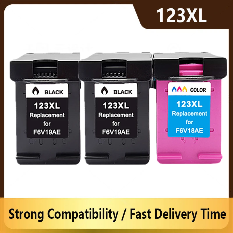

Compatible 123XL Ink Cartridge Replacement for HP 123 XL for Deskjet 1110 2130 2132 2133 2134 3630 3632 3637 4513 Printer