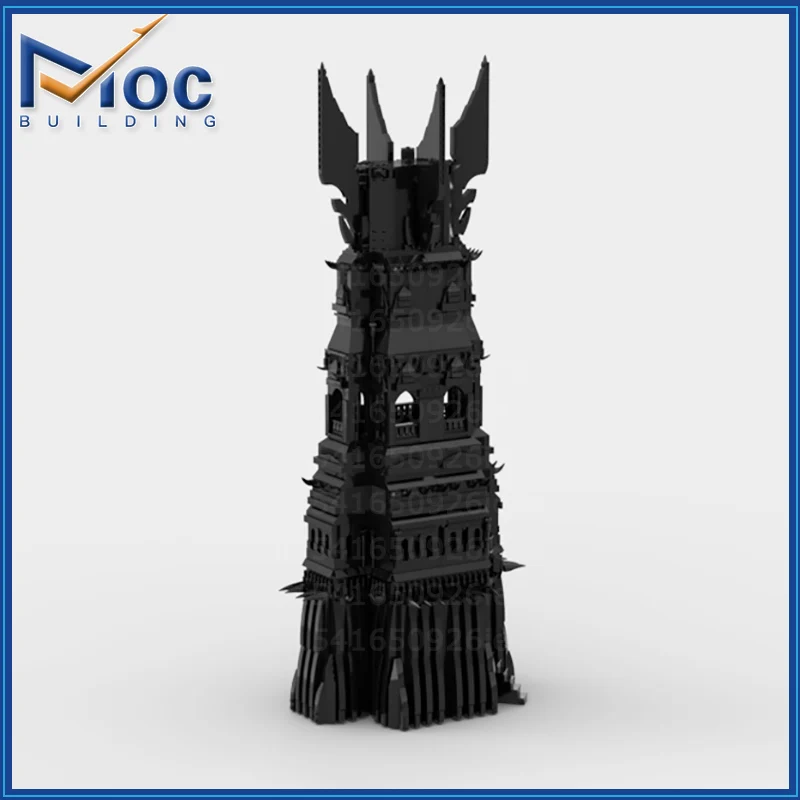 MOC Building Block Famous Movie Scene Orthanc Tower Technology Bricks Ultimate Collector Series Model Assembly Toys Gifts