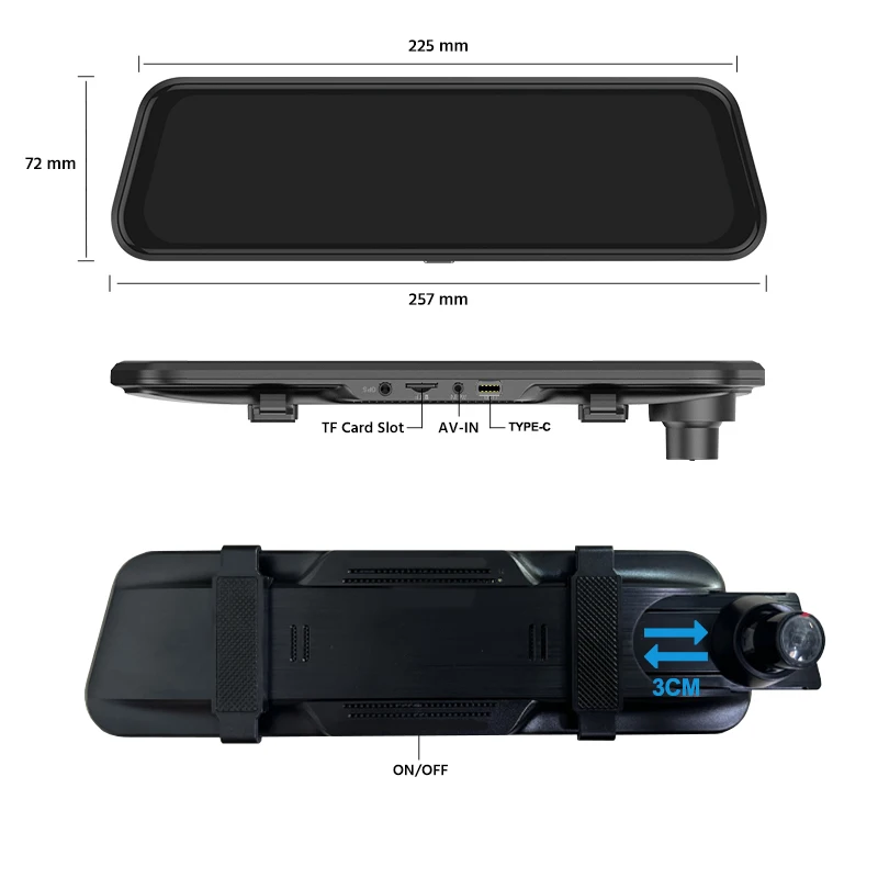 Yangood 2.5K Dashcam 10 ''جهاز تسجيل فيديو رقمي بالسيارات مرآة كاميرا مسجل فيديو الرؤية الخلفية دعم WIFI GPS للرؤية الليلية 24H وقوف السيارات الصندوق الأسود #6