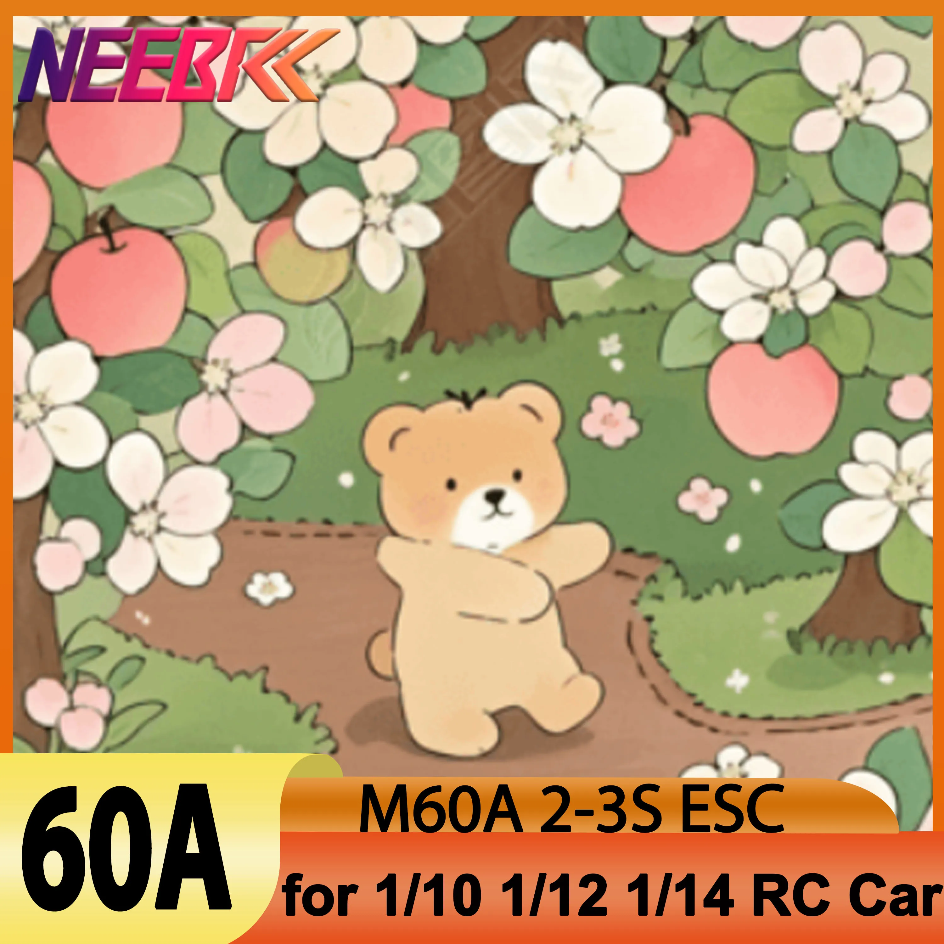 

M Series 60A Waterproof Brushless ESC T/XT60 Plug 2-3S Electronic Speed Controller for 1/10 1/12 1/14 RC Car 3650 3660 Motor Toy