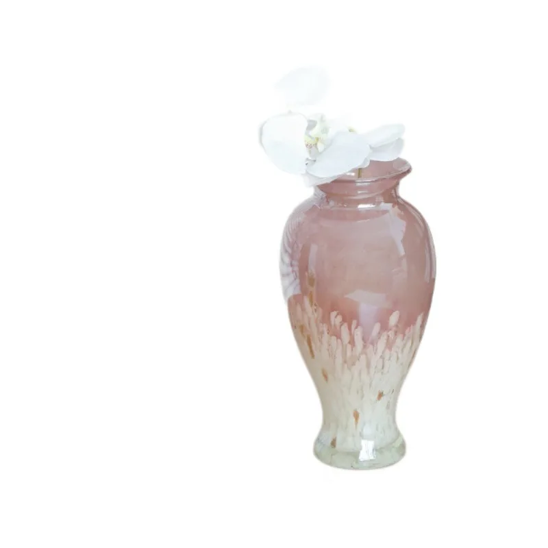 

New Chinese high-end jade glass vase dining table art ornament B & B light luxury decoration