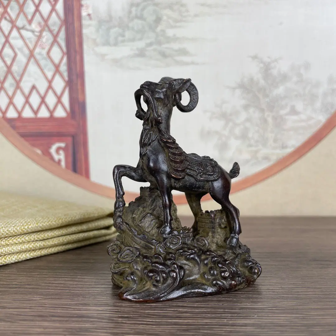 Antique Baojiang Zodiac Sheep Imitation Purple Copper Goat Twelve Zodiac Sheep Home Office