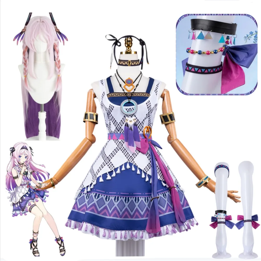 

Genshin Impact Citlali Cosplay Costume Exquisite Dress With Headband Necklace Wig Set Adult Women Halloween Comic Con Outfit